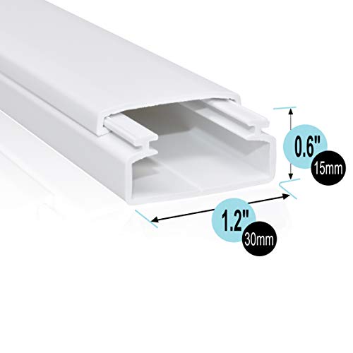 Cable Management On-Wall Raceway Kit, Easy Install, 200" Total w/19 Couplers, Covers Your Whole Project- Saves You Money, Conceal and Organize Cables & Wires Around Your Home, Office, TV - Thumbnail 2