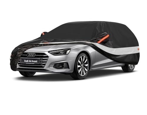 Holthly 10 Layer Outdoor Car Cover, Waterproof Car Cover, Sun and Dust Protector Car Cover, Layer for Car Suitable for Audi A4 Avant, Volvo V60, BMW 3 Series Touring, etc.C13 Black
