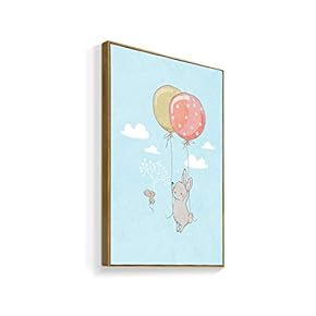 Framed Canvas Wall Art for Living Room, Bedroom Cartoon Bunny Canvas Prints for Home Decoration Ready to Hanging - 16x24 inches