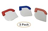 Premium Pan | Skillet Scraper Dish, Pastry, Cake & Dough Scraper Tool (3 Pack) Assorted Colors dough scraper pastry scraper