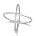 Beaux Bijoux Sterling Silver High-Polish X Criss-Cross Long Ring (Size 8)
