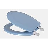 J&V Textiles Round Wooden Toilet Seat With Beveled Edge (Light Blue)*