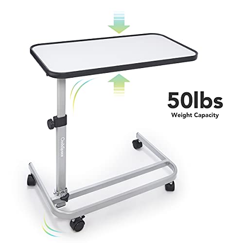 OasisSpace Overbed Table (XL) Hospital Bed Table Swivel Wheel