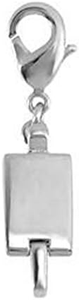 Demika Clicksecure Rhodium Silver Plated Fashion Metal Magnetic Clasp