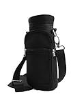The Original Kisa Water Holder Carrier Hydro Flask / Swell Type Bottles. Adjustable Shoulder/Hand Strap 2 Pocket Sling Military Grade Neoprene Sleeve. Hiking Travel 16oz 17oz 20oz 24oz 25oz 32oz 40oz