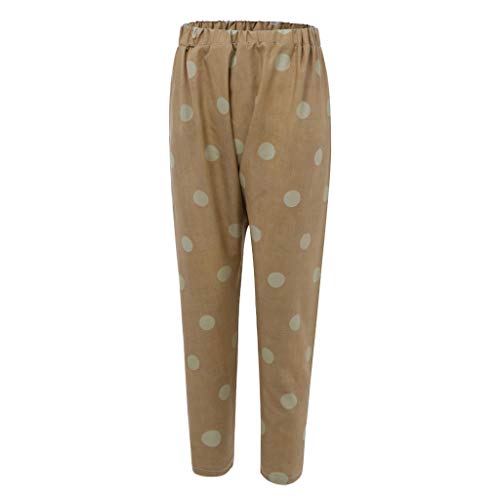 Botrong Plus Size Women Wide Leg Pants Trousers Loose Casual Pants (Khaki,M) - Thumbnail 2