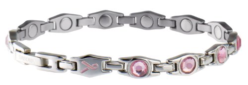 UPC 700413310658, Sabona Lady Executive Ribbon Magnetic Bracelet (Silver/Pink, Small /6.5)