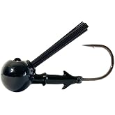 FOOTBALL HEAD W/ WEED GUARD 1/4 OZ / GAMAKATSU HOOK 4/0 / 4 PACK / BLACK