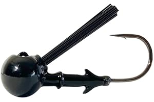 DOBYNS RODS Football Head W/Weed Guard 3/8 OZ/GAMAKATSU Hook 4/0 / 4 Pack/Black