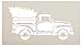 Little Red Truck Christmas Tree Stencil by StudioR12 | for Painting Wood Signs | Vintage Nostalgic Holiday Home Decor | Rustic Old Fashioned Holiday | Choose Size (12