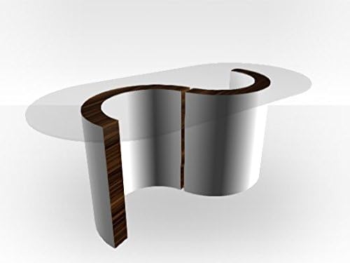 White Outer Monaco Glass Coffee Table - Zebrano Gloss Inner