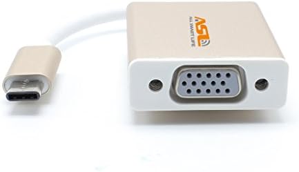 AllSmartLife USB-C to VGA Adapter, USB Type C to VGA Adapter Cable 1080p with Aluminium Case for 2015 New 12 Inch Macbook - Gold