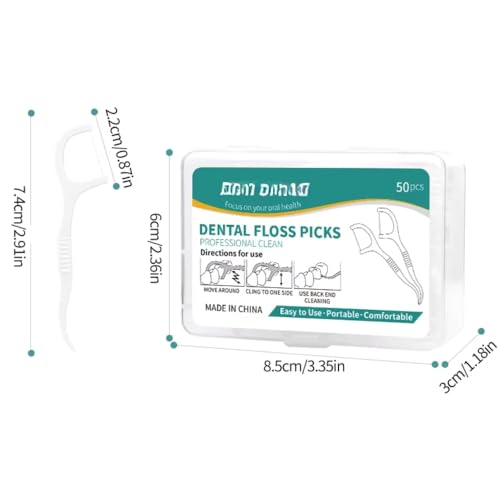 Fio Dental com Haste 2 em 1 Macio e Resistente 400 Unidades Limpeza Bucal Antideslizante Higiênico - Ideal para Viagens e Uso Diário