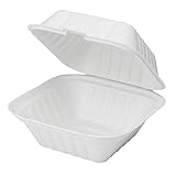 Clamshell Hinged Box Containers To Go Take Out Food Restaurant Case Disposable Boxes 6x6 100 Count