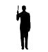 Advanced Graphics Secret Agent Spy with Gun Silhouette 73