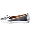 SALVATORE FERRAGAMO Women's Novello Leather Bow Slip-On Sneakers Silver/Argento Nappa Silk 7 C US