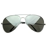 zeroUV - Large Metal Aviators Mirrored Aviator Sunglasses