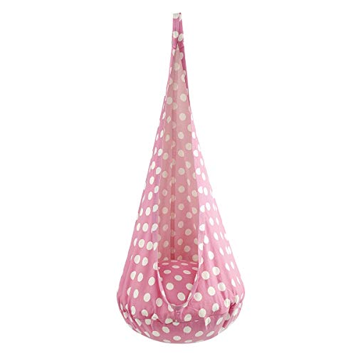 OUTREE Kids Pod Swing Seat Hammock, 100% Cotton Child Hammock Chair for Indoor and Outdoor use (White Circle) - Thumbnail 7