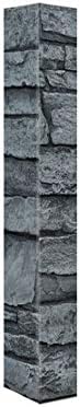 #142-CT2 - BRI - Charcoal - Wide Stacked Stone Outside Corner 48"H X 3 ½" W X 1 ½"D
