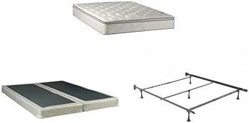 Continental Mattress 301BF-4/6-2LPS Continental Matress 10 Fully Assembled Pillow Top Orthopedic Mattress and 4-Inch Split Box Spring with Frame, Full Size