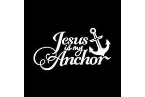 CAKUUMA Chase Grace Studio Jesus is My Anchor Christian Vinyl Decal Sticker|White|Cars Trucks SUVs Vans Laptops Walls Glass Metal|7" X 4.25"|CGS915