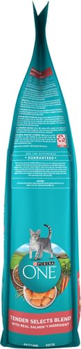 PURINA ONE NATURAL DRY CAT FOOD, TENDER SELECTS BLEND WITH REAL SALMON – 7 LB. BAG