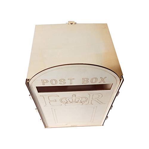 Karooch "Mr & Mrs Wedding Card Post Box Royal Mail Style Wooden Wedding Supplies Mailbox, Personalised Solid Pine Fully Assembled, Nail Free - Thumbnail 6