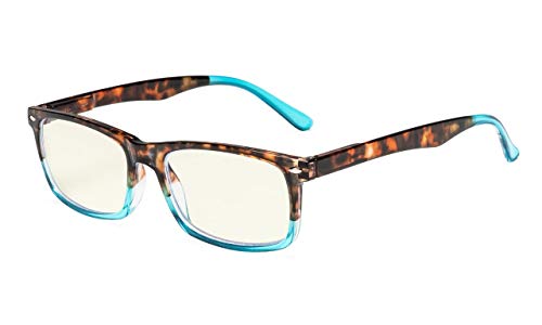 Eyekepper Computer Reading Glasses for Men Blue Light Blocking Readers Women, Tortoise-Blue
