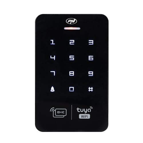 PNI DK150T Access Control Keyboard with Wi-Fi, Unlocking with PIN, RFID Card and from The Tuya Smart Application, IP65, Black