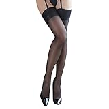 Rose Sakura ultra thin sheer thigh high rib top stockings 3 PAIRS Pack by Jetsan (3 pairs black grey nude)