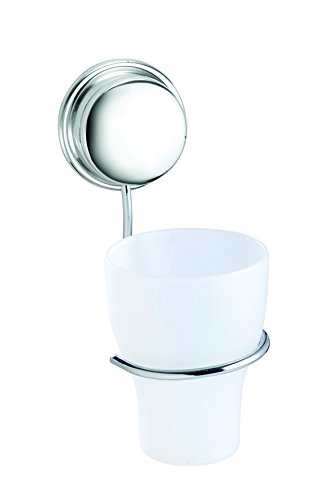 Croydex QM281841 Rust Free Stick 'N' Lock Plus Tumbler & Holder, Silver