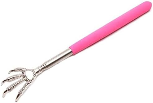 Durable Bear Claw Stainless Back Scratcher Telescopic Extendable Massage (Hot Pink)