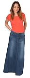 Womens full length denim skirt ladies maxi long skirt (68)