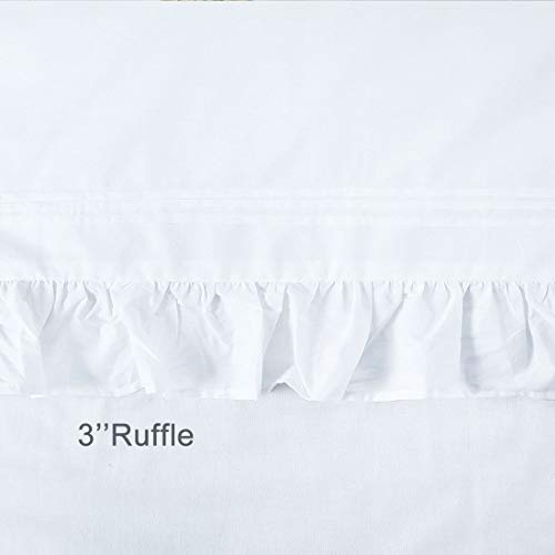 YINFUNG Ruffled Pillow Shams King White Shabby Chic Set of 2 Farmhouse Pillowcases Country French Rustic Pretty Cute Vintage Victorian Princess Frilly Lace Pillow Cover Cotton 20x36
