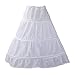 Puffy Crinoline Petticoat Skirt for Girls 3 Hoops Slip for Pageant Dress Gown 3years-6years White