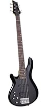 Schecter C-5 Deluxe Left Handed 5-String Bass Guitar, See-Thru Black
