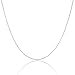 925 Sterling Silver 1.5 MM Box Chain Italian Necklace Lightweight Strong - Rhodium Plated - Lobster Claw 16 Inch