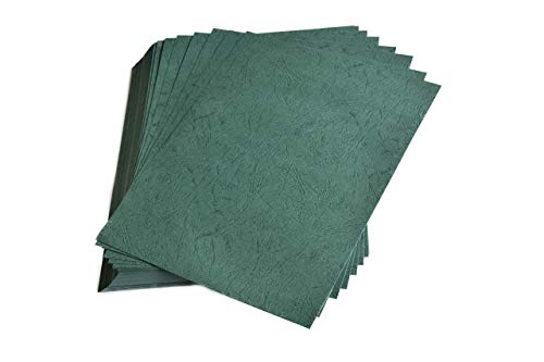 BNC Leather Texture Paper Binding Presentation Covers Pack of 100 Letter Size Dark Green - Thumbnail 2