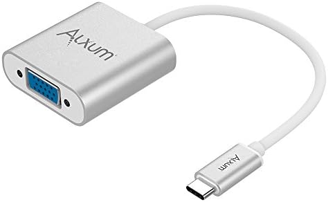 Alxum USB Type C to VGA Adapter, USB 3.1 USB-C (Thunderbolt 3) to VGA Adapter Converter for 2017 2016 Apple New MacBook/MacBook Pro/ChromeBook Pixel/Dell/Samsung Galaxy S9 S8, Aluminium