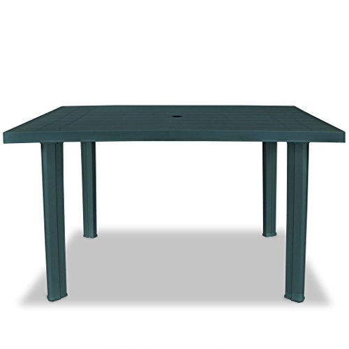 Festnight Gartentisch Esstisch Tisch Terrassentisch 126 x 76 x 72 cm Kunststoff Grün – Bild 3