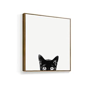 Framed Canvas Wall Art for Living Room, Bedroom Curious Dog and Cat Canvas Prints for Home Decoration Ready to Hanging - 16x16 inches
