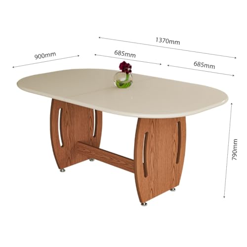 Mesa de Jantar Oval 1,37x90 cm 4 E 6 Lugares Em MDF/MDP