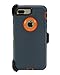 WallSkiN 1227jnnkkk Turtle Series Cases for iPhone 7 Plus / iPhone 8 Plus (Only) Full Body Protection with Kickstand & Holster - Charcoal (Dark Grey/Orange)