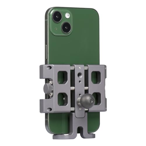 FANAUE Motorcycle Phone Holder with 17mm Ball Head, Bike Phone Mount for Garmin GPS Bracket 17mm Double Socket Arm, Aluminum Alloy Bicyle Handlebar Phone Clip for 5.5-7