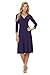 Rekucci Women's Slimming 3/4 Sleeve Fit-and-Flare Crossover Tummy Control Dress (16,Aubergine)