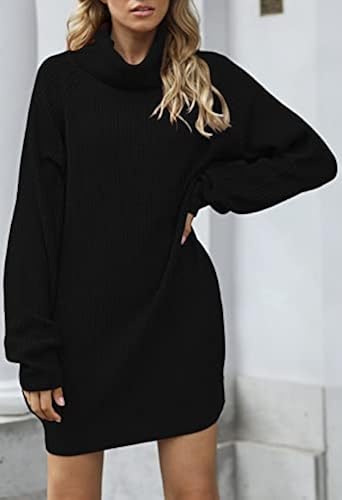Pink Queen Women's Loose Turtleneck Oversize Long Pullover Sweater Dress Black L in Kenya | Whizz Pullovers Pink Queen Women's Loose Turtleneck Oversize Long Pullover Sweater Dress Black L in Kenya | Whizz Pullovers