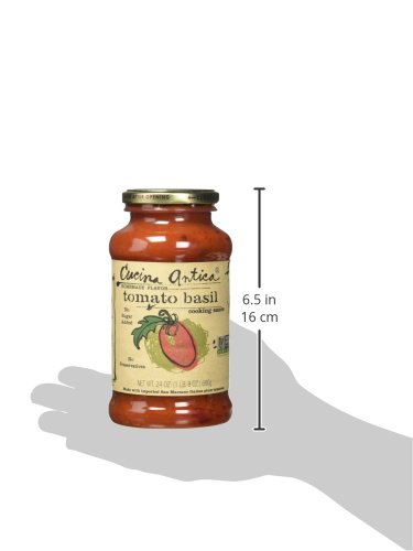 Cucina Antica - Tomato Basil Pasta Sauce - 24 Ounce,6 Count -Non GMO, Whole 30 Approved, Gluten Free - Thumbnail 4