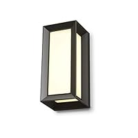 AMEZIN 12W Waterproof LED Wall Sconce,Matte Black Iron Wall Mounted Warm White Lanterns Lamp Fixture for Porch and Balcony