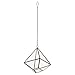 Clear Glass & Brass Tone Metal Faceted Hanging Air Plant Terrarium/Tea Light Candle Holder - MyGift