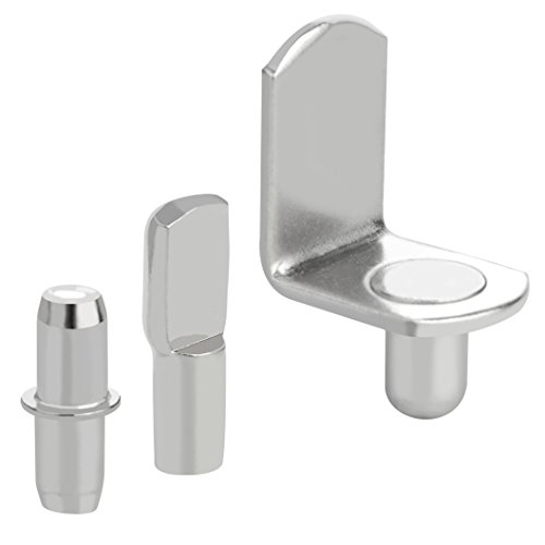 60pcs Shelf Bracket Pegs, Wobe Stainless Steel Shelf Pins Support Nickel Plated Shelf Peg Pin